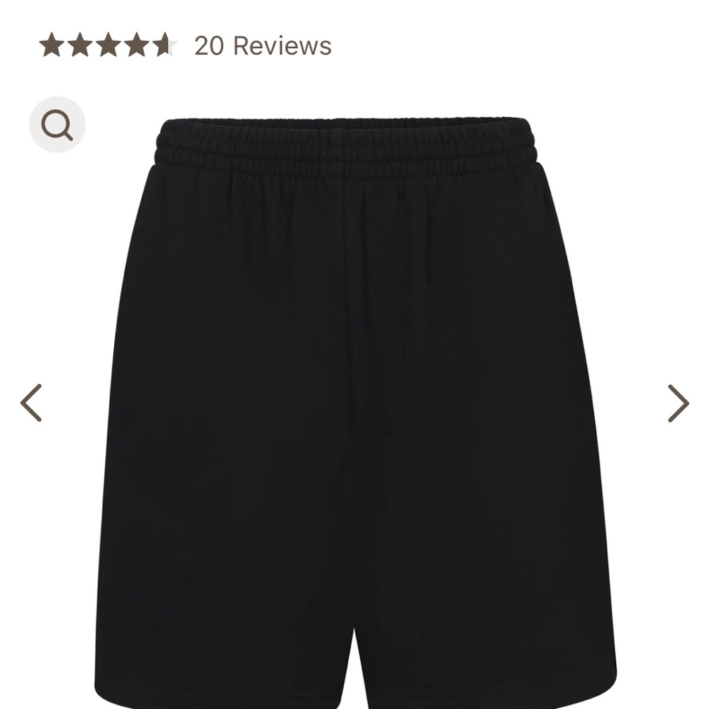 skims boyfriend fleece shorts size S onyx